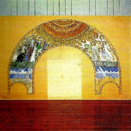 Carl Larsson skiss till vaggmalning troligen ostra vaggen, avsedd for uppenbarelsekyrkan i saltsjobaden France oil painting art